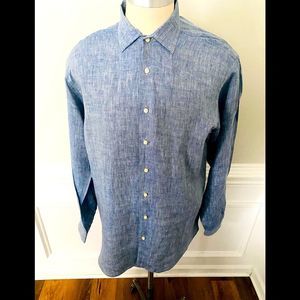 Scott James Linen Button Down Shirt Long Sleeve